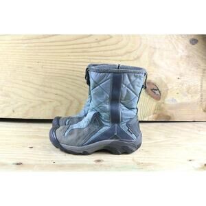 KEEN Boots Women Sz 7 Betty Lined Blue Gray Zip Up Snow 200gm Insulation Shoes